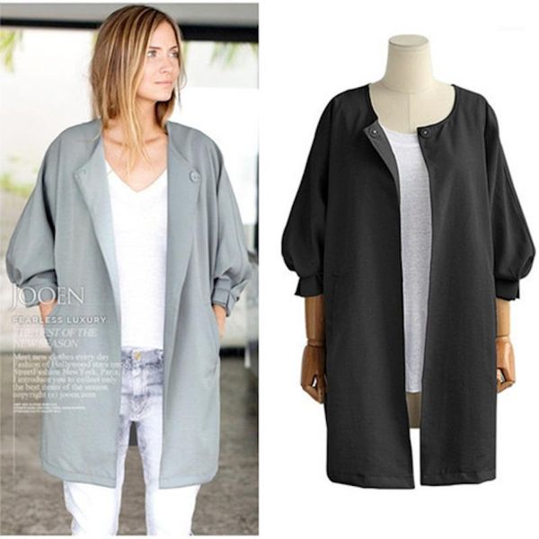 2019 new autumn winter women fashion trench coat three quarter sleeve outerwear casual single button long cardigan female1, Black;brown
2019 new autumn winter women fashion trench coat three quarter sleeve outerwear casual single button long cardigan female1, Black;brown