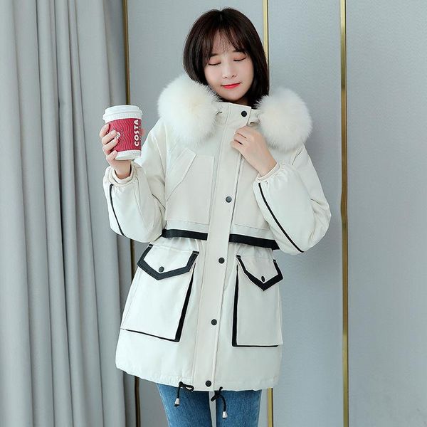 women parkas 2020 new women's winter down cotton jacket female add velvet warm coat faux fur collar coats plus size a415, Black
women parkas 2020 new women's winter down cotton jacket female add velvet warm coat faux fur collar coats plus size a415, Black