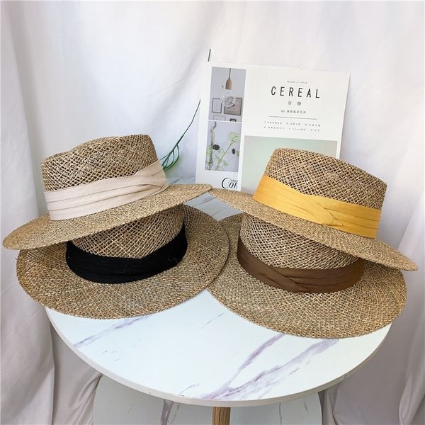 new summer handmade wide brim straw hat for women panama vacation beach cap ladies uv protection visor sun hats wholesale y200714, Blue;gray
new summer handmade wide brim straw hat for women panama vacation beach cap ladies uv protection visor sun hats wholesale y200714, Blue;gray