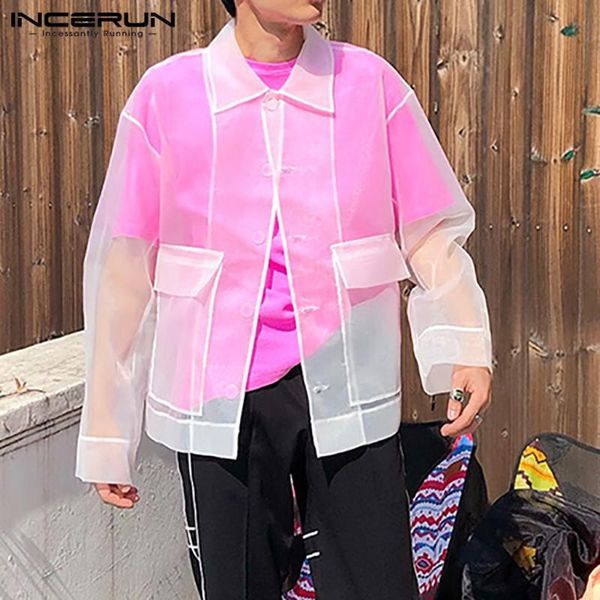 men's casual shirts fashion men mesh shirt lapel long sleeve button pockets transparent nightclub party blouse streetwear camisas hombr, White;black
men's casual shirts fashion men mesh shirt lapel long sleeve button pockets transparent nightclub party blouse streetwear camisas hombr, White;black