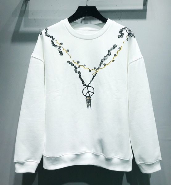 autumn winter europe france peace symbol rhinestone chain necklace hoodie men women cotton casual street crew neck sweatshirt jumper, Black
autumn winter europe france peace symbol rhinestone chain necklace hoodie men women cotton casual street crew neck sweatshirt jumper, Black