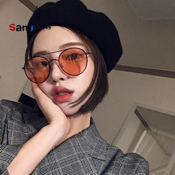 sunglasses samjune fashion 2021 round women vintage metal frame pink yellow lens colorful shade sun glasses uv400, White;black
sunglasses samjune fashion 2021 round women vintage metal frame pink yellow lens colorful shade sun glasses uv400, White;black