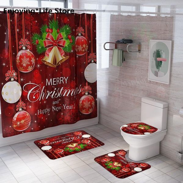 christmas shower curtain toilet mat four-piece non-slip bathroom mat absorbent pad bathroom set1
christmas shower curtain toilet mat four-piece non-slip bathroom mat absorbent pad bathroom set1