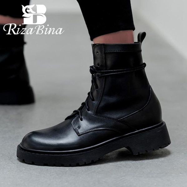 boots rizabina genuine leather woman ankle fashion cross strap flats winter shoes warm office lady footwear size 34-39, Black
boots rizabina genuine leather woman ankle fashion cross strap flats winter shoes warm office lady footwear size 34-39, Black