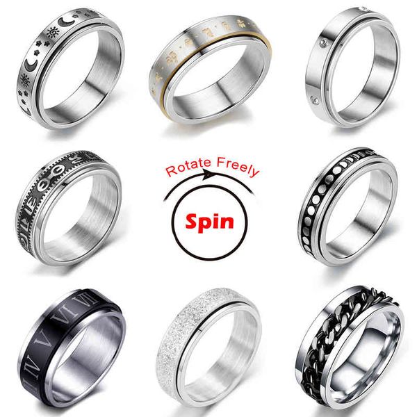 spinning spinner ring for men women anxiety fidget s stainless steel moon star roman numerals chain rotating, Silver
spinning spinner ring for men women anxiety fidget s stainless steel moon star roman numerals chain rotating, Silver