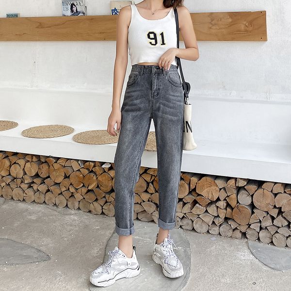 autumn women high waist loose straight dad jeans lady students slim length pants female denim streetwear wide legs trousers y1214, Blue
autumn women high waist loose straight dad jeans lady students slim length pants female denim streetwear wide legs trousers y1214, Blue