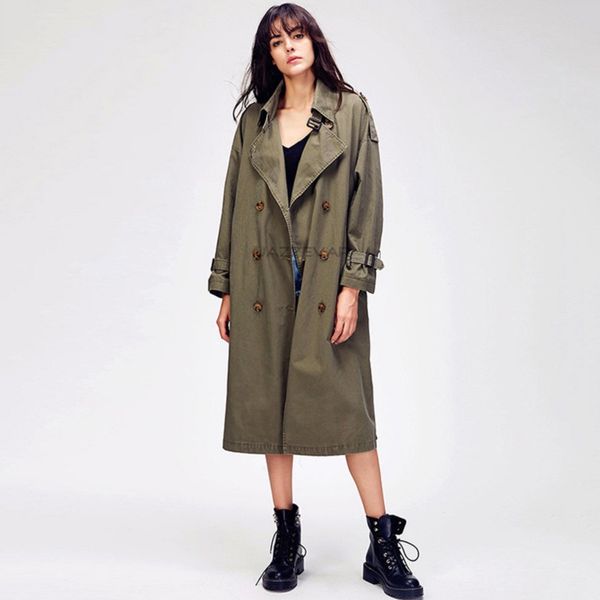 870114# original desginer jazzevar autumn women's casual trench coat oversize double breasted vintage washed outwear loose clothing, Tan;black
870114# original desginer jazzevar autumn women's casual trench coat oversize double breasted vintage washed outwear loose clothing, Tan;black