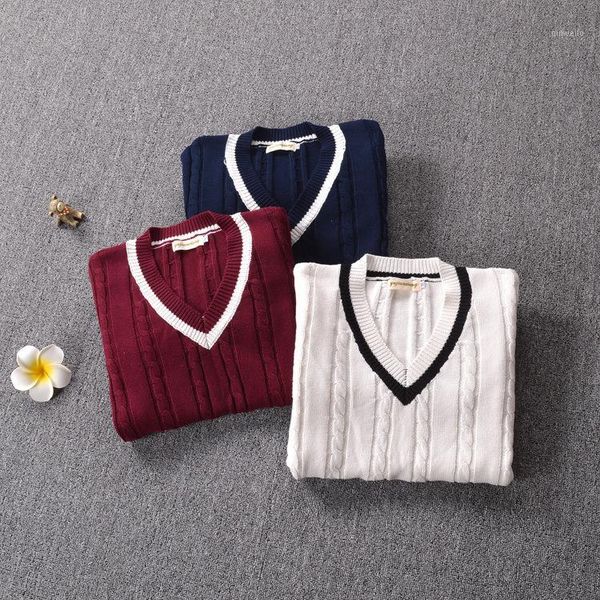 british preppy style women's v-neck winter sweater japanese school jk uniform long sleeve sweater twisted line 3 colors1, White;black
british preppy style women's v-neck winter sweater japanese school jk uniform long sleeve sweater twisted line 3 colors1, White;black