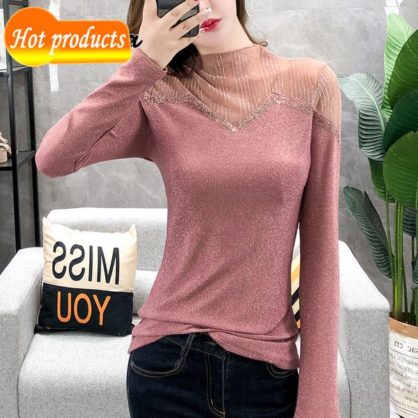 springtime lace shirts mesh diamonds women women's blouse casual slivers long sleeves shirt plus size e5da, White
springtime lace shirts mesh diamonds women women's blouse casual slivers long sleeves shirt plus size e5da, White