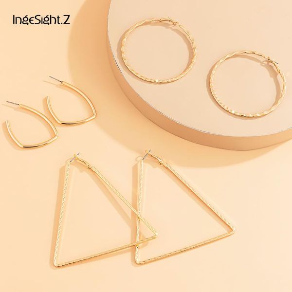 IngeSight.Z 6Pcs/Set Punk Geometric Round Circle Triangle Hoop Earrings for Women Twisted Basketball Loop Earrings Jewelry Gifts, Golden;silver
IngeSight.Z 6Pcs/Set Punk Geometric Round Circle Triangle Hoop Earrings for Women Twisted Basketball Loop Earrings Jewelry Gifts, Golden;silver
