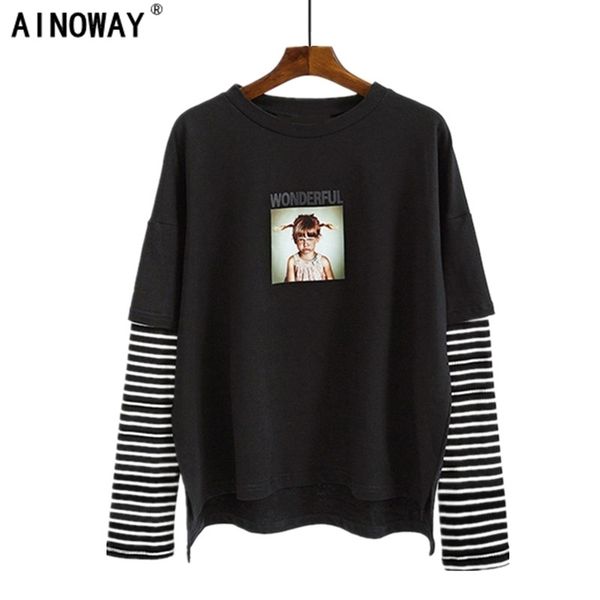 new arrival spring women's cartoon printed letters hoodies sweatshirt long sleeve o-neck hoodies stitching color y200106, Black
new arrival spring women's cartoon printed letters hoodies sweatshirt long sleeve o-neck hoodies stitching color y200106, Black