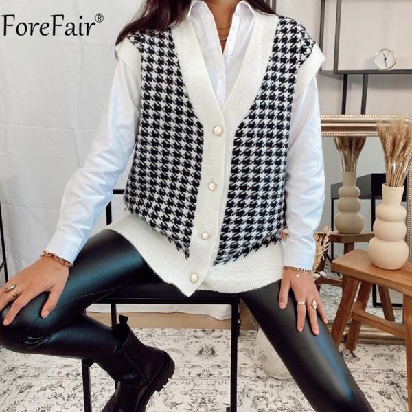 women's knits & tees forefair v neck sleeveless houndstooth sweater cardigan vest women beige casual loose knit button autumn winter 20, White
women's knits & tees forefair v neck sleeveless houndstooth sweater cardigan vest women beige casual loose knit button autumn winter 20, White