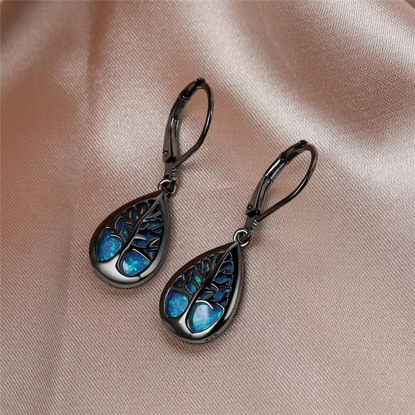 White Blue Fire Opal Water Drop Black Gold Earrings Cute Tree of Life Dangle Earrings For Women Vintage Fashion Wedding Jewelry, Silver
White Blue Fire Opal Water Drop Black Gold Earrings Cute Tree of Life Dangle Earrings For Women Vintage Fashion Wedding Jewelry, Silver