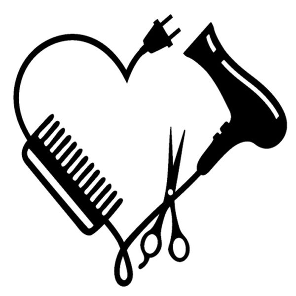 13.cm*13cm hair stylist heart comb scissor dryer vinyl motorcycle car sticker c22-0223
13.cm*13cm hair stylist heart comb scissor dryer vinyl motorcycle car sticker c22-0223