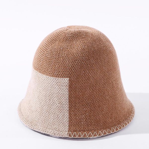 Autumn winter new splicing wool bucket cap simple joker hook edge knitted fisherman cap, Blue;gray
Autumn winter new splicing wool bucket cap simple joker hook edge knitted fisherman cap, Blue;gray