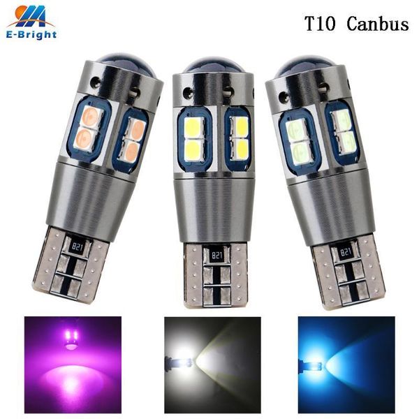 

emergency lights 2x canbus w5w car light clearance t10 3030 10smd led no error aluminum bulbs trunk signal 194 white ice blue red amber pink