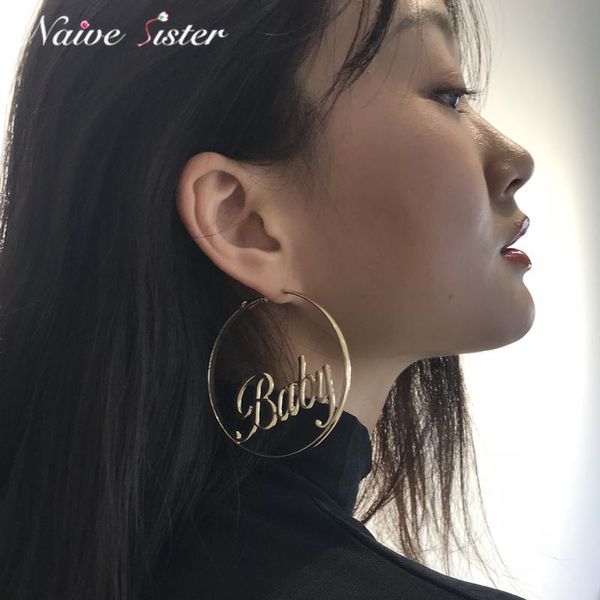 big round hoop earrings for women femme baby chicana letter statement jewelry personality love gift fashion jewellery earings, Golden;silver
big round hoop earrings for women femme baby chicana letter statement jewelry personality love gift fashion jewellery earings, Golden;silver