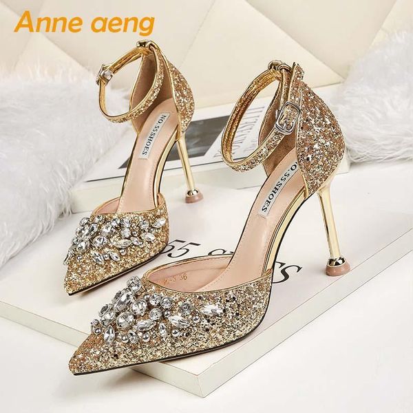 2020 new summer women sandals high thin heel pointed toe buckle crystal bling bridal wedding women shoes gold high heel sandals1, Black
2020 new summer women sandals high thin heel pointed toe buckle crystal bling bridal wedding women shoes gold high heel sandals1, Black