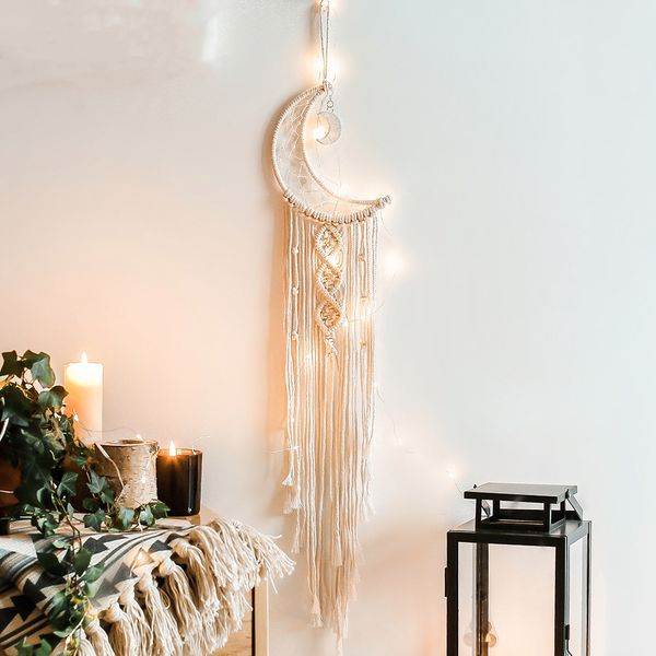 handmade woven tapestry cotton rope moon dreamcatcher bohemian wall hanging pendant nordic style craft gifts home diy decor
handmade woven tapestry cotton rope moon dreamcatcher bohemian wall hanging pendant nordic style craft gifts home diy decor