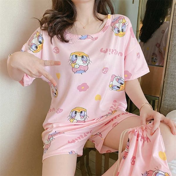 3 pcs/set girl cute cartoon printed bag pajamas summer short sleeve tees+pants homewear suits maternity pregnancy women clothes lj201125, White
3 pcs/set girl cute cartoon printed bag pajamas summer short sleeve tees+pants homewear suits maternity pregnancy women clothes lj201125, White