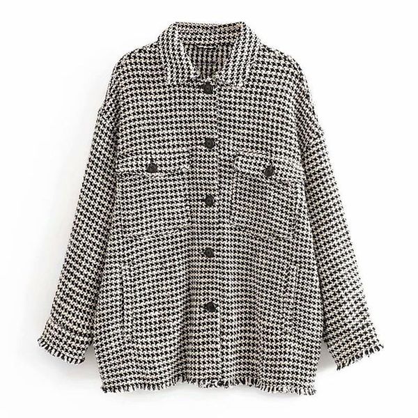 houndstooth women jacket coats tweed jacket streetwear tassel plaid jacket ladies vintage autumn casual women overcoat, Black;brown
houndstooth women jacket coats tweed jacket streetwear tassel plaid jacket ladies vintage autumn casual women overcoat, Black;brown