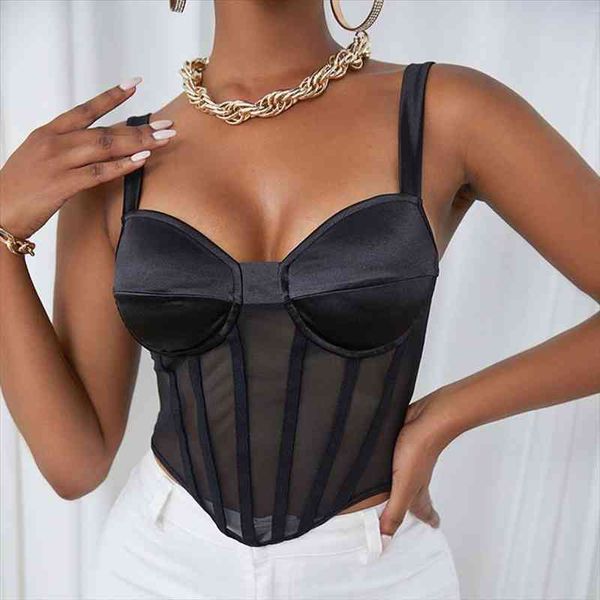 women satin bustier crop sleeveless solid irregular mesh boned corset ladies casual tank cropped streetwear, White
women satin bustier crop sleeveless solid irregular mesh boned corset ladies casual tank cropped streetwear, White
