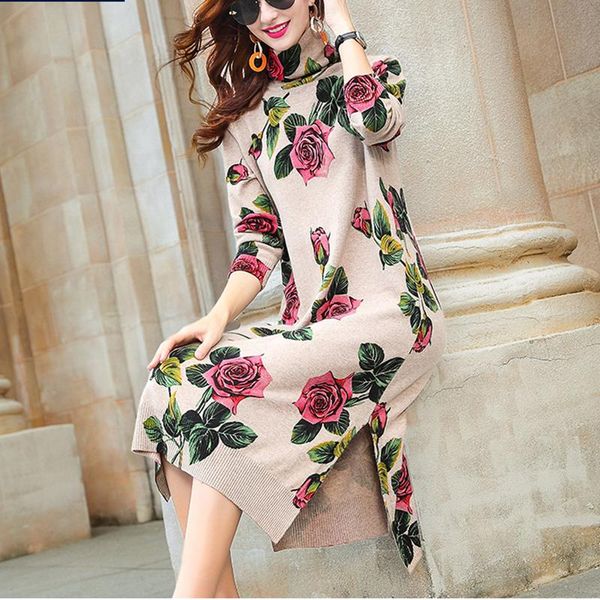 women's sweaters 2021 elegant women rose turtleneck wool casual vintage 3xl plus size knitting pullovers winter bodycon sweater dresses, White;black
women's sweaters 2021 elegant women rose turtleneck wool casual vintage 3xl plus size knitting pullovers winter bodycon sweater dresses, White;black