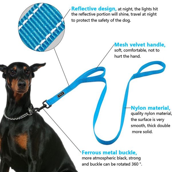 2 handles dog leash reflective nylon double handle traffic dog lead belt for medium large dogs greater control safety sqcbad
2 handles dog leash reflective nylon double handle traffic dog lead belt for medium large dogs greater control safety sqcbad
