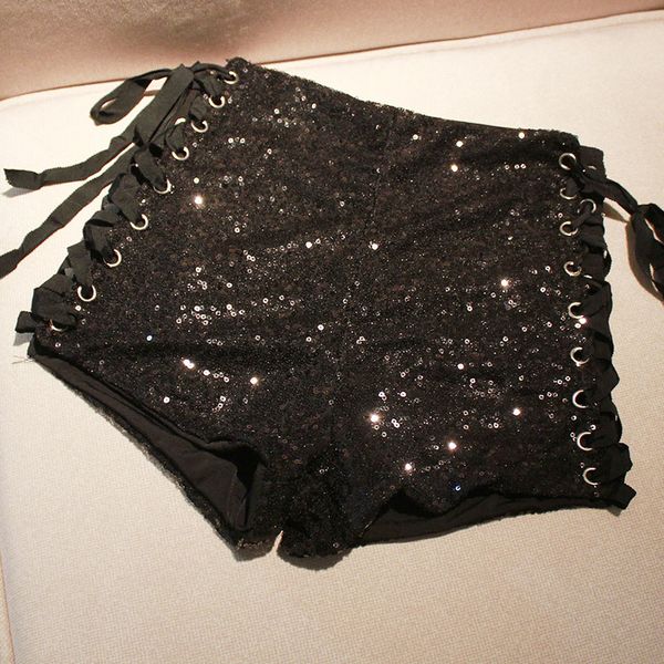 new fashion women summer shorts club sequined black bilateral frenulum hollow out female pocket high waist shorts, White;black
new fashion women summer shorts club sequined black bilateral frenulum hollow out female pocket high waist shorts, White;black