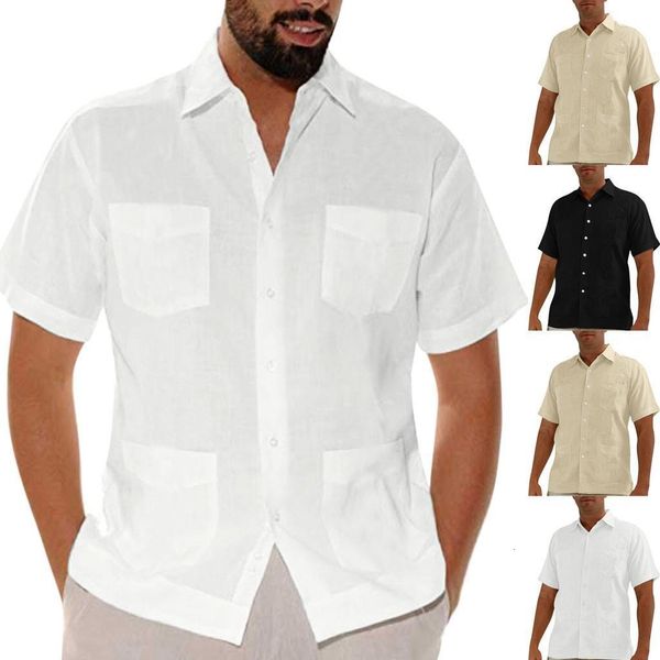 2019 summer men's baggy cotton linen solid muti-pocket short sleeve turn-down collar shirts hawaiian shirt camisa masculina, White;black
2019 summer men's baggy cotton linen solid muti-pocket short sleeve turn-down collar shirts hawaiian shirt camisa masculina, White;black