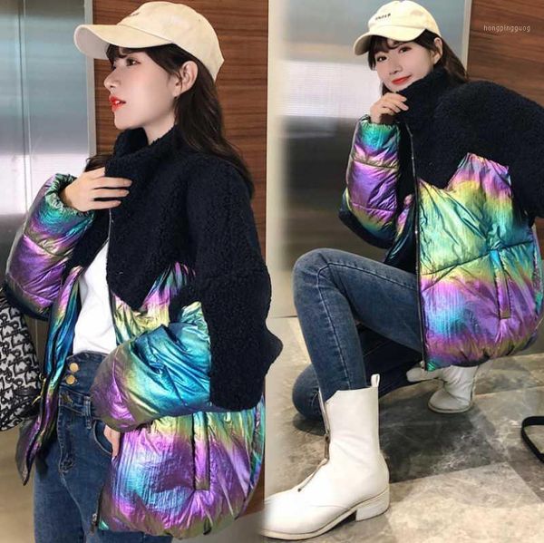 2019 winter new fashion down cotton clothing korean version of cotton clothing collar short female lamb hair splice coat1, Black
2019 winter new fashion down cotton clothing korean version of cotton clothing collar short female lamb hair splice coat1, Black