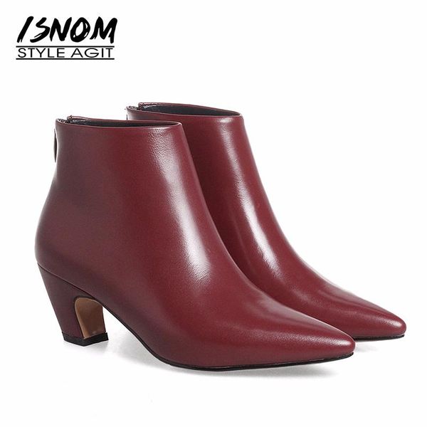 boots isnom autumn genuine leather ankle 2021 short plush women fashion high heels pointed toe shoes zipper footwear, Black
boots isnom autumn genuine leather ankle 2021 short plush women fashion high heels pointed toe shoes zipper footwear, Black