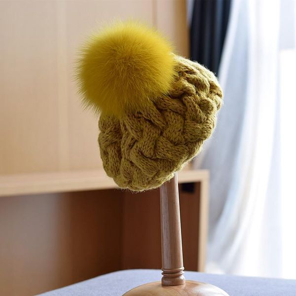berets 202111-shi autumn winter real fur pompon fancy weaving lady beret hat women leisure painter, Blue;gray
berets 202111-shi autumn winter real fur pompon fancy weaving lady beret hat women leisure painter, Blue;gray
