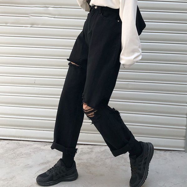 woman jeans high waist ripped jeans 2021 denim straight clothes black wide leg denim trousers streetwear fashion vintage pants, Blue
woman jeans high waist ripped jeans 2021 denim straight clothes black wide leg denim trousers streetwear fashion vintage pants, Blue