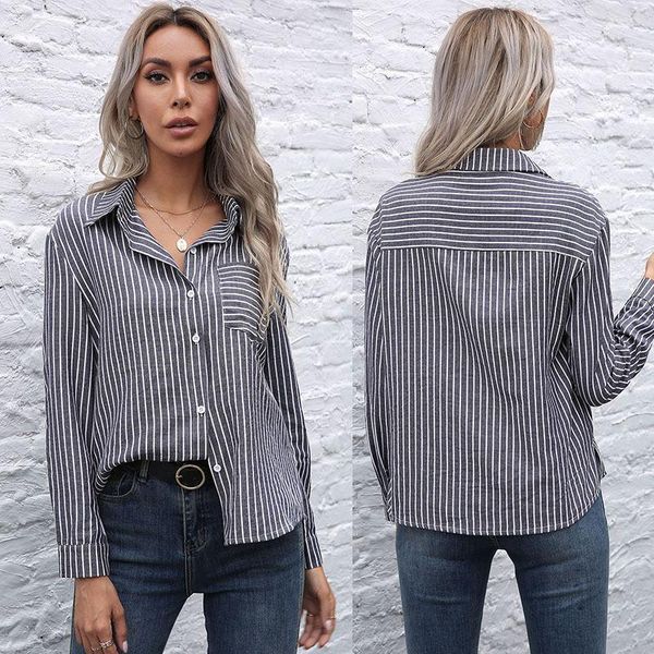 women's blouses & shirts 2021 spring style women's clothing srtipe blusas feminina vero office lady loose camisas mujer slim 1, White
women's blouses & shirts 2021 spring style women's clothing srtipe blusas feminina vero office lady loose camisas mujer slim 1, White