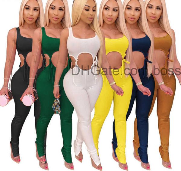 women high elastic lace up tight pants suits fashion tracksuits designer 2022 trends spring and summer new solid colour two pieces set, White 
women high elastic lace up tight pants suits fashion tracksuits designer 2022 trends spring and summer new solid colour two pieces set, White