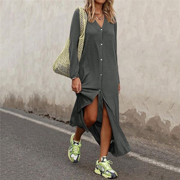 loose shirt dress streetwear autumn breasted plus size maxi dresses casual loose v-neck long sleevelong vestidos1, Black;gray
loose shirt dress streetwear autumn breasted plus size maxi dresses casual loose v-neck long sleevelong vestidos1, Black;gray