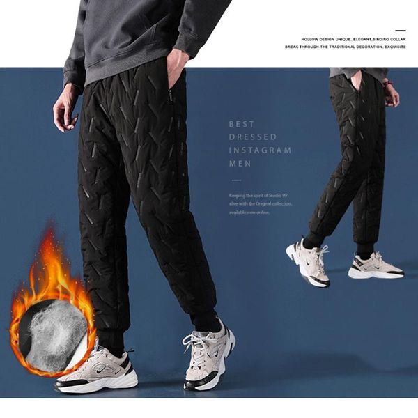 men's pants cotton trousers winter sports loose thick warm down jogging men sweatpants windproof, Black
men's pants cotton trousers winter sports loose thick warm down jogging men sweatpants windproof, Black