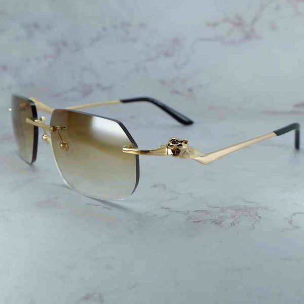 2022 factory wholesale luxury panther mens rimless polygon vintage sun retro shades for women cool decoration eyewear, White;black
2022 factory wholesale luxury panther mens rimless polygon vintage sun retro shades for women cool decoration eyewear, White;black