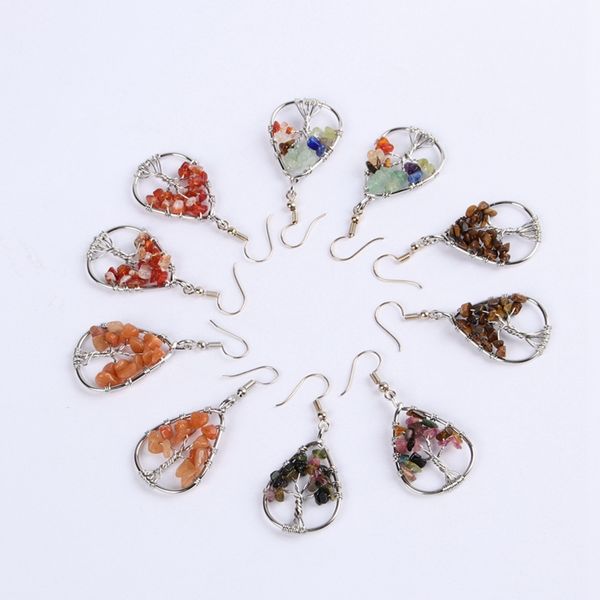 hand-woven crystal tree of life dangle earring 7 colour chakras wish-tree water drop shape charm fashion women earrings amethyst rose quartz, Silver
hand-woven crystal tree of life dangle earring 7 colour chakras wish-tree water drop shape charm fashion women earrings amethyst rose quartz, Silver