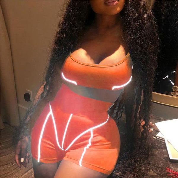 casual neon color women two piece sets fashion reflective active wear tracksuit crop and shorts matching set sport, Gray
casual neon color women two piece sets fashion reflective active wear tracksuit crop and shorts matching set sport, Gray