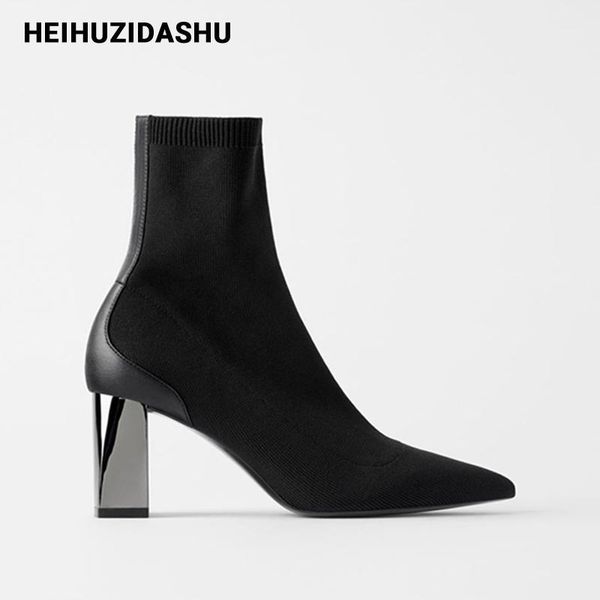 2020 genuine leather ankle boots for women black slim stretch knitted sock boots women winter plush warm high heels1
2020 genuine leather ankle boots for women black slim stretch knitted sock boots women winter plush warm high heels1
