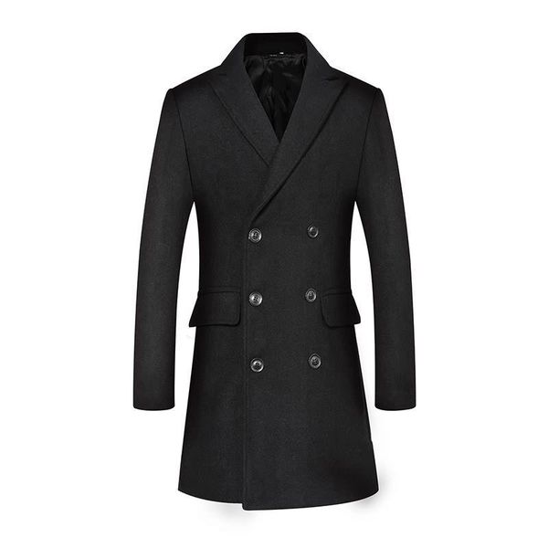 men's wool & blends woolen coat for youth mid-length double-breasted men, Black
men's wool & blends woolen coat for youth mid-length double-breasted men, Black