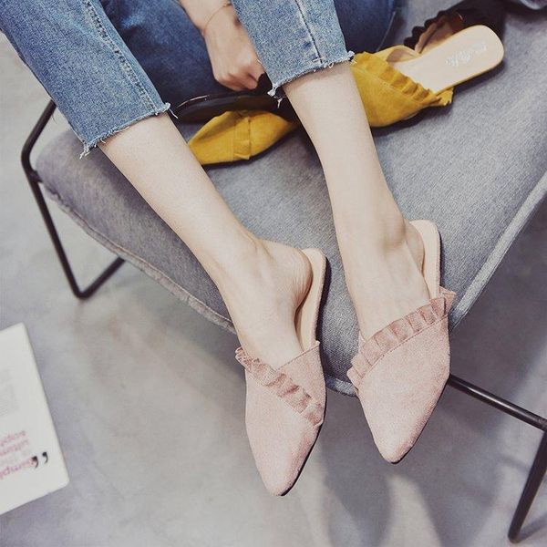 slippers shoes ladies' pointed toe low slipers women female mule luxury slides girl 2021 flat mules designer rome basic pu hoof, Black
slippers shoes ladies' pointed toe low slipers women female mule luxury slides girl 2021 flat mules designer rome basic pu hoof, Black