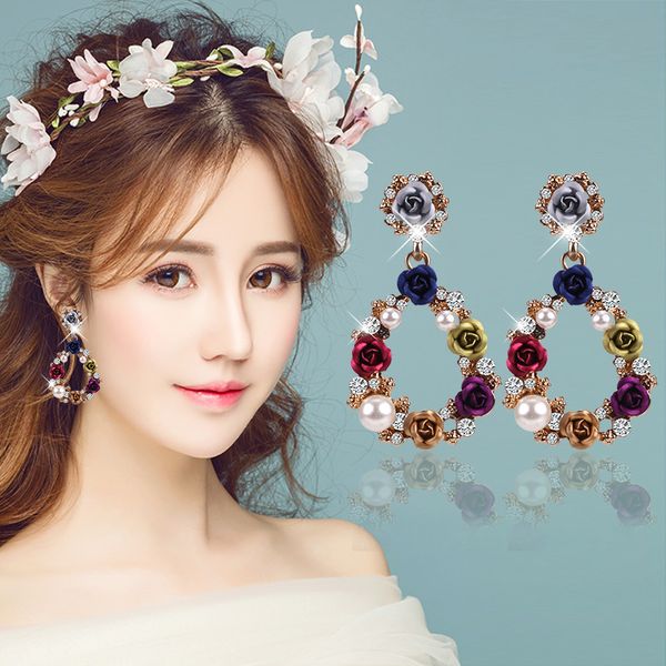 exotic ocean beach wild rose ring female colorful flower earring jewelry, Silver
exotic ocean beach wild rose ring female colorful flower earring jewelry, Silver