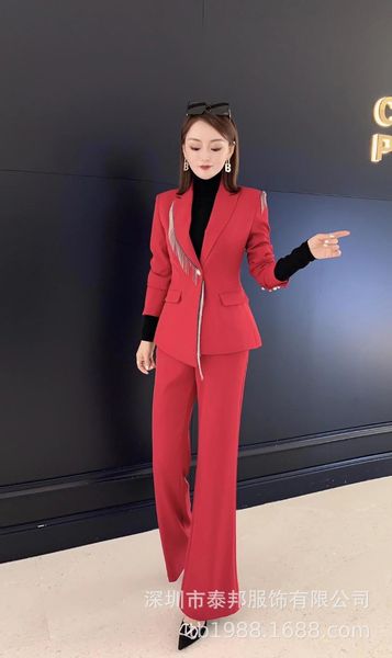women's two piece pants wholesale group of professional suit women tassel to the winter 2021 commuter capable cultivate morality, White
women's two piece pants wholesale group of professional suit women tassel to the winter 2021 commuter capable cultivate morality, White