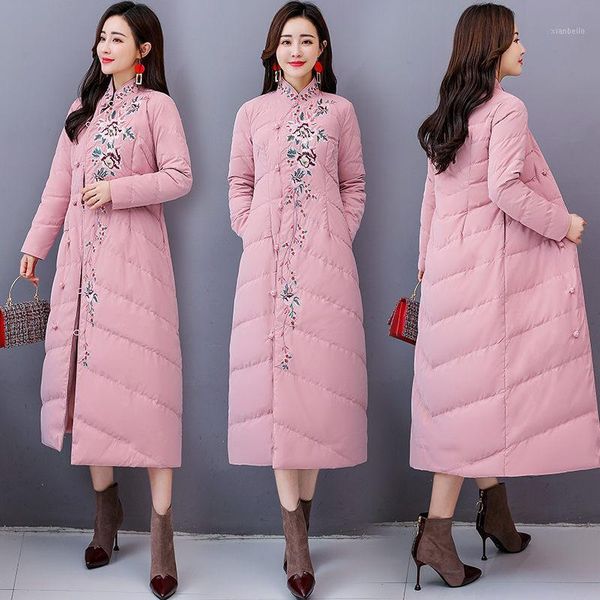 chinese style padded jacket women's mid-length 2021 winter retro ethnic cotton clothes embroidered tang suit quilted coat y4581, Black
chinese style padded jacket women's mid-length 2021 winter retro ethnic cotton clothes embroidered tang suit quilted coat y4581, Black