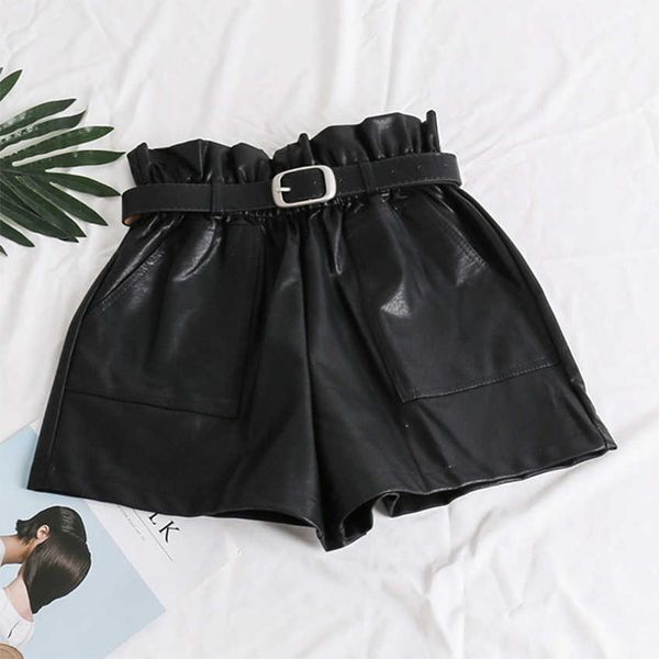 high waist elasticity pu leather shorts women fashion cool punk sashes short pants breathable fashion loose elastic waist shorts t200828, White;black
high waist elasticity pu leather shorts women fashion cool punk sashes short pants breathable fashion loose elastic waist shorts t200828, White;black