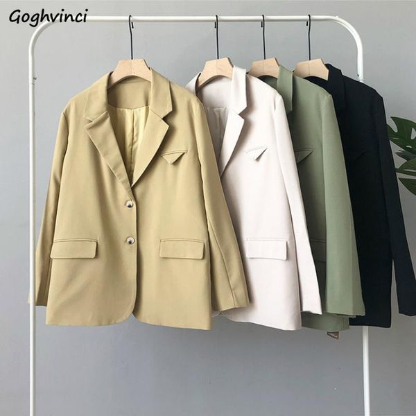 women blazers chic temperament casual solid single breasted trendy korean style elegant womens notched office lady pocket retro, White;black
women blazers chic temperament casual solid single breasted trendy korean style elegant womens notched office lady pocket retro, White;black