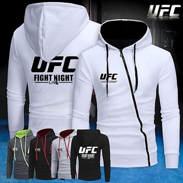wholesale customized spring, autumn and winter new men's printing ufc long-sleeved hooded casual sports diagonal zipper sweater jacket, Black
wholesale customized spring, autumn and winter new men's printing ufc long-sleeved hooded casual sports diagonal zipper sweater jacket, Black